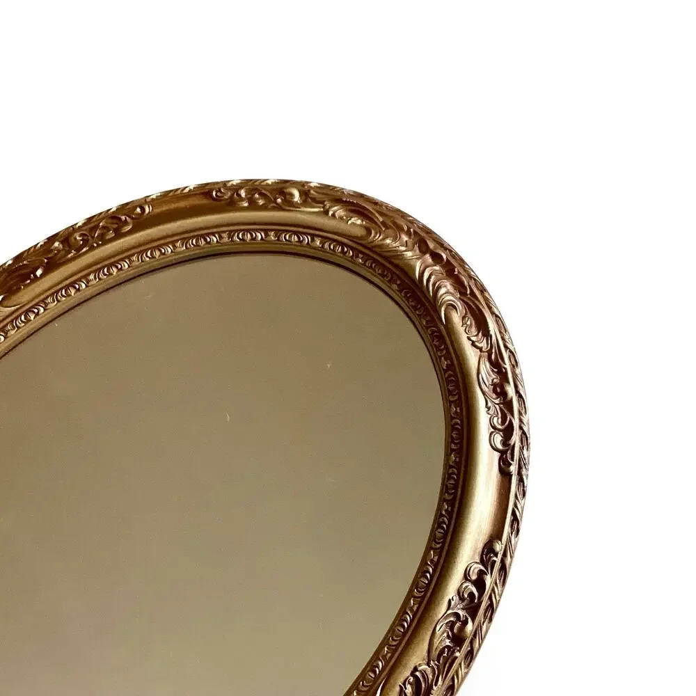INTERCRAFT Chicago HOLLYWOOD REGENCY Bronze/Gold OVAL Wall MIRROR